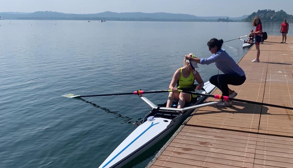 Kat Ross in her boat at the ETC