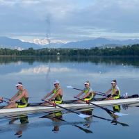 AIS athletes rowing on the lake at the ETC