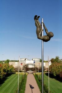 AIS administration building Pole Vaulter statue 2002 