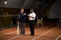 AIS Biomechanics and Performance Analysis host former West Indian cricketer Brian Lara - Wayne Spratford and Brian Lara 2008