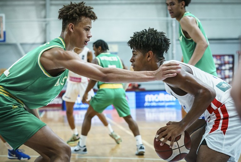 Dyson Daniels in action at the 2021 FIBA U19 Basketball World Cup