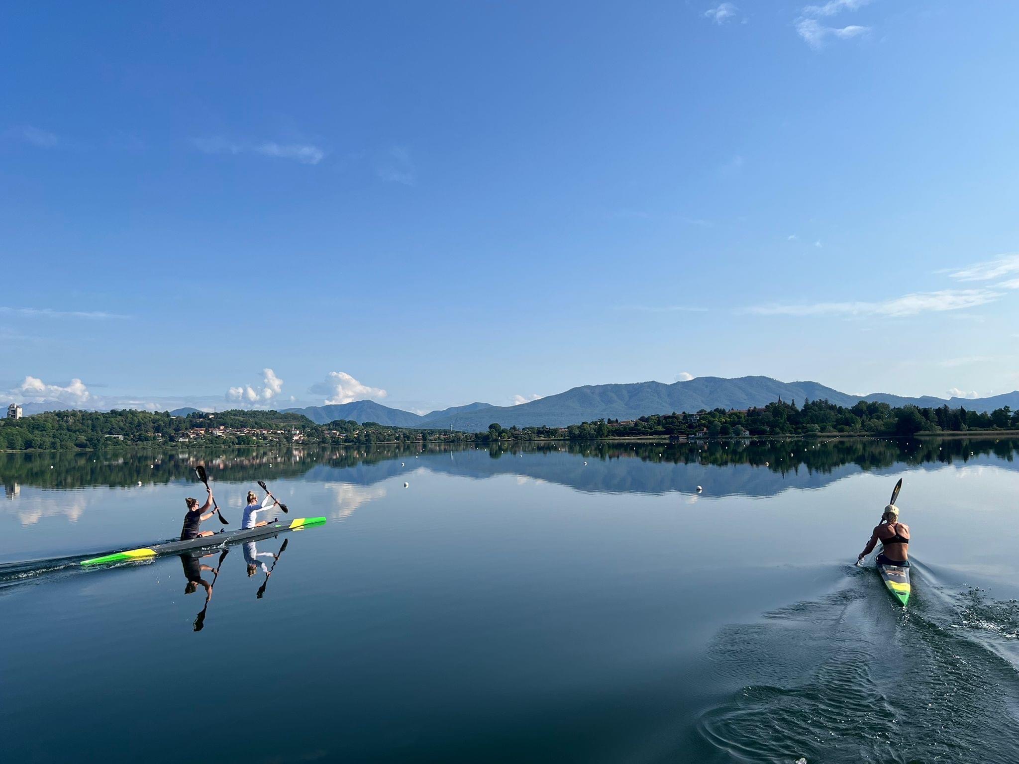 AIS athlete rowing in the morning on the lake