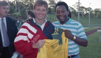 Pele visits the AIS Men's Football program 1993