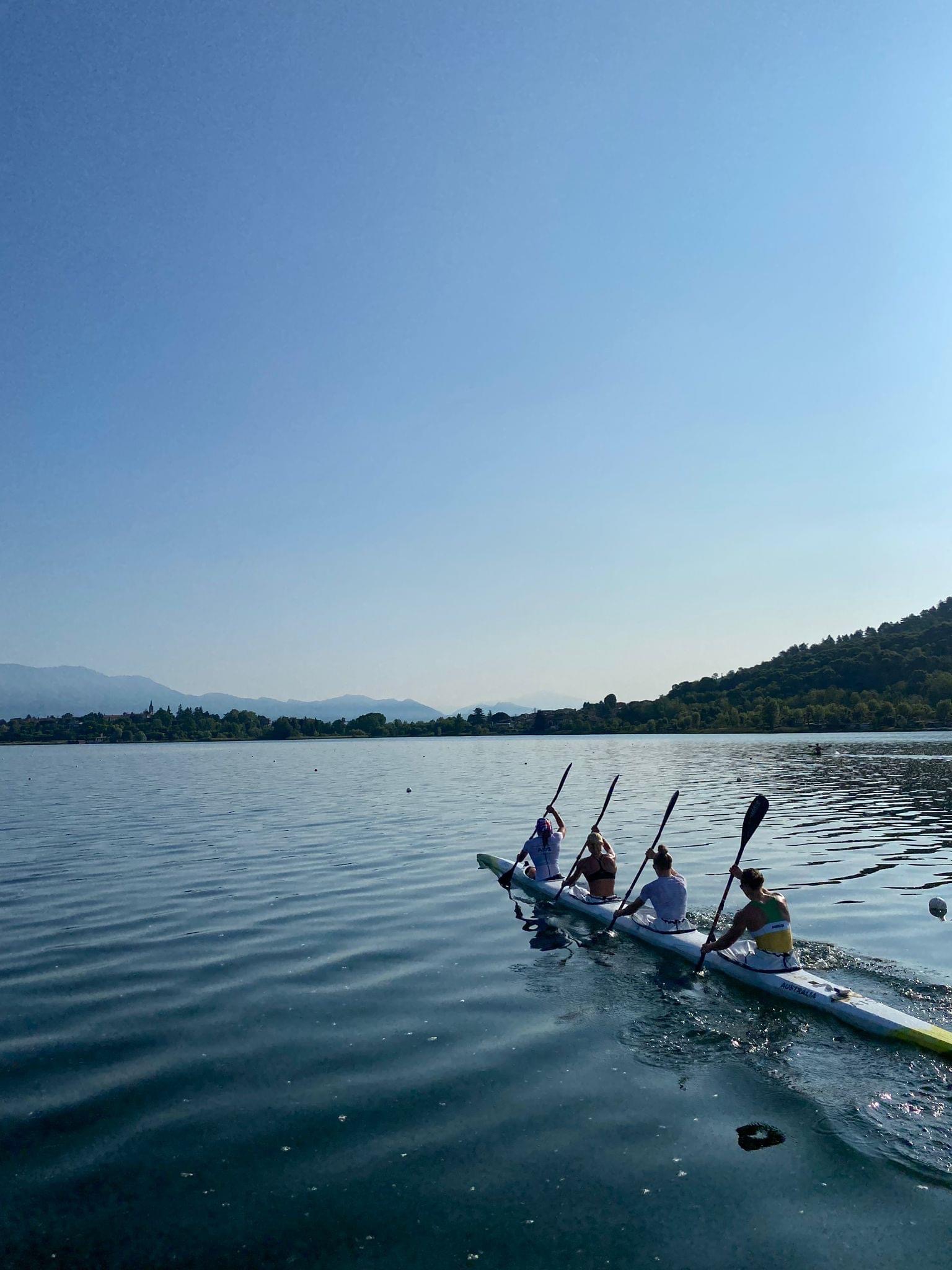 AIS athlete rowing in the morning on the lake