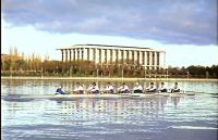 AIS Rowing men's eight training National Library,Canberra 1995