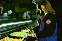 Melanie Vivian netballer at the AIS dining hall 1995