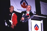 AIS Olympic and Paralympic breakfast 2000 - Prime Minister John Howard and Michael Klim speech and tracksuit presentation