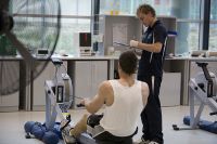 AIS Physiology laboratory rowing ergometer step test, conducted by Jesse Featonby 2009 