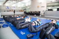 Athletes using recovery boots in the AIS recovery facility 2020