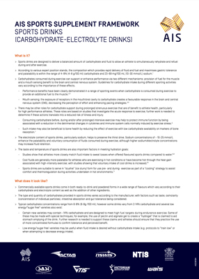 Sports drinks fact sheet