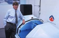 Jeff Bond with an AIS flotation tank 1995