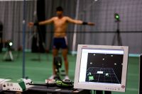 Vicon camera system capturing volleyballer Will Thwaite's movement via 3D analysis 2009