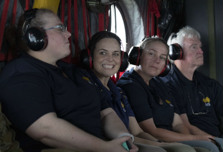 On board a CH-47F Chinook en route to the Townsville Field Training Area.